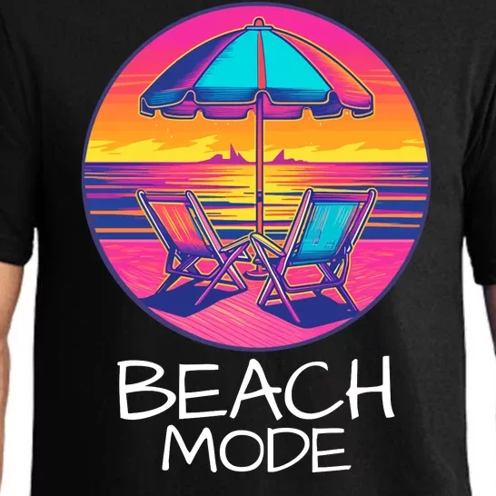 Beach Mode Vacy Mode Beach Life Vacation Mode Vintage Sunset Beach Trip Pajama Set