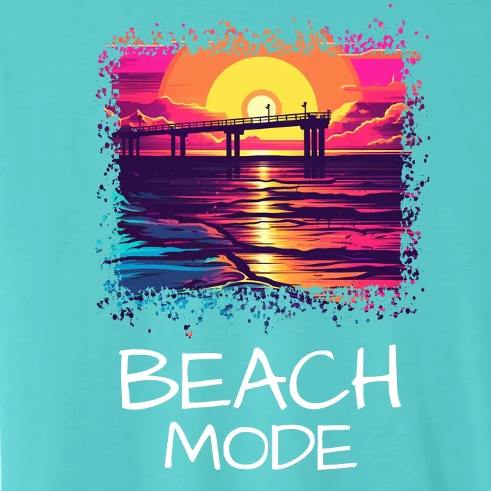 Beach Mode Vacy Mode Beach Life Vacation Mode Vintage Sunset Beach Trip ChromaSoft Performance T-Shirt