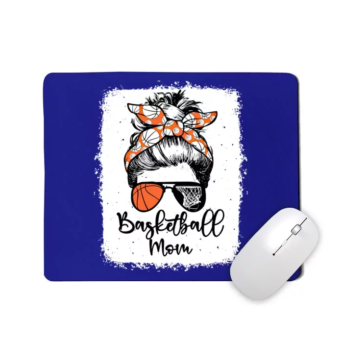 Basketball Mom Vintage Leopard Messy Bun Bleached Great Gift Mousepad