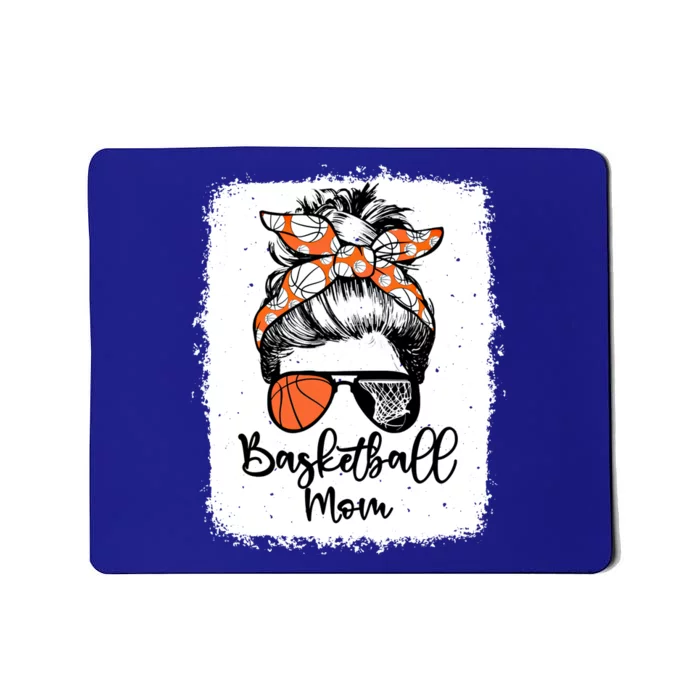 Basketball Mom Vintage Leopard Messy Bun Bleached Great Gift Mousepad