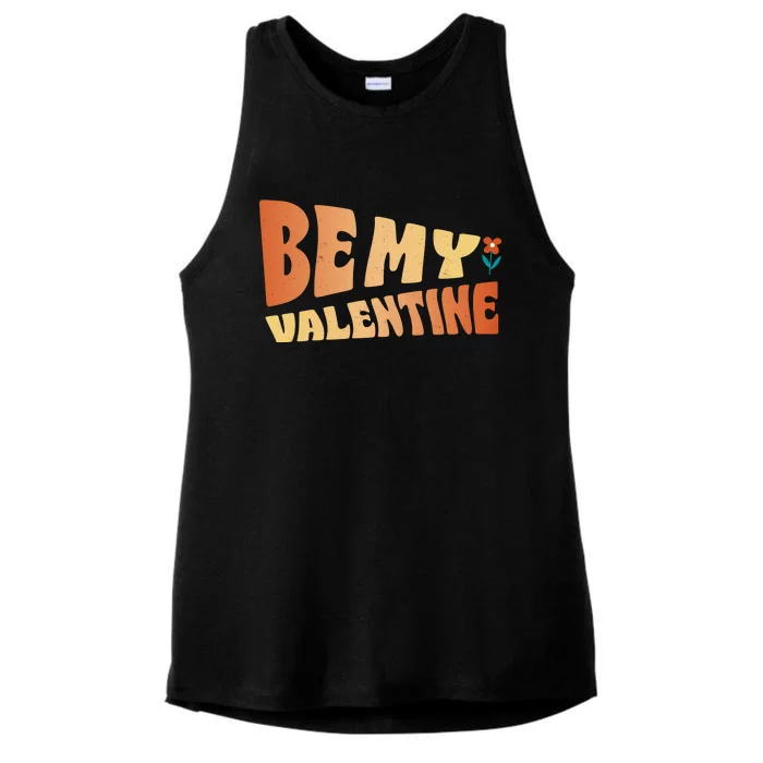 Be My Valentine Floral Cute Gift Ladies Tri-Blend Wicking Tank