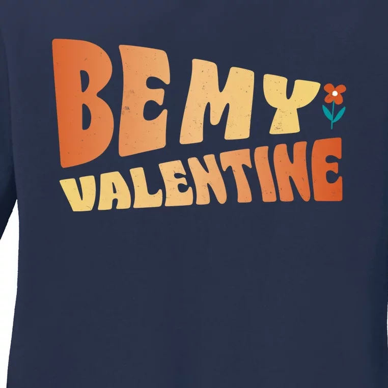 Be My Valentine Floral Cute Gift Ladies Long Sleeve Shirt