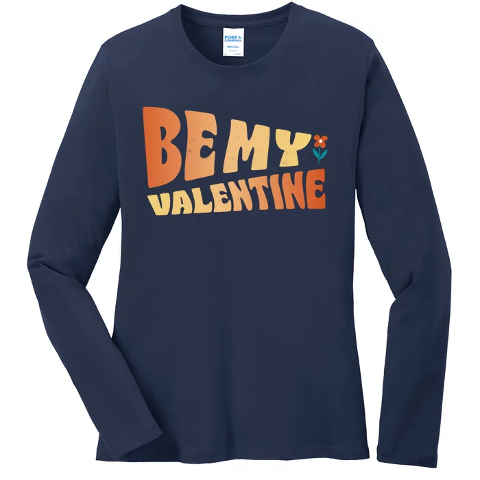 Be My Valentine Floral Cute Gift Ladies Long Sleeve Shirt