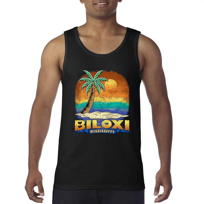 Biloxi Mississippi Vintage Distressed Souvenir Tank Top