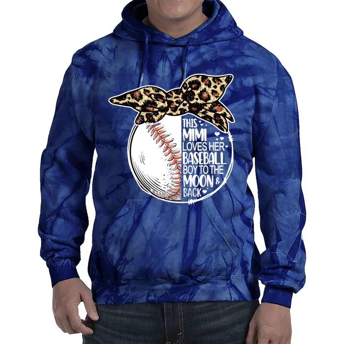 Baseball Mimi Vintage Leopard Messy Bun Long Sleeve Tie Dye Hoodie