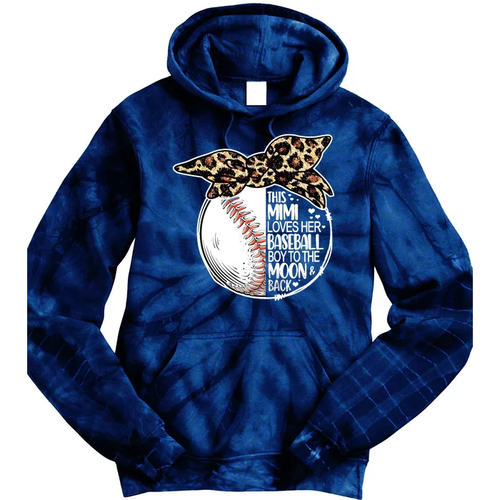 Baseball Mimi Vintage Leopard Messy Bun Long Sleeve Tie Dye Hoodie