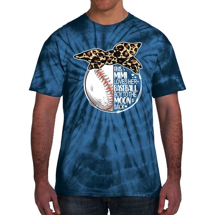 Baseball Mimi Vintage Leopard Messy Bun Long Sleeve Tie-Dye T-Shirt