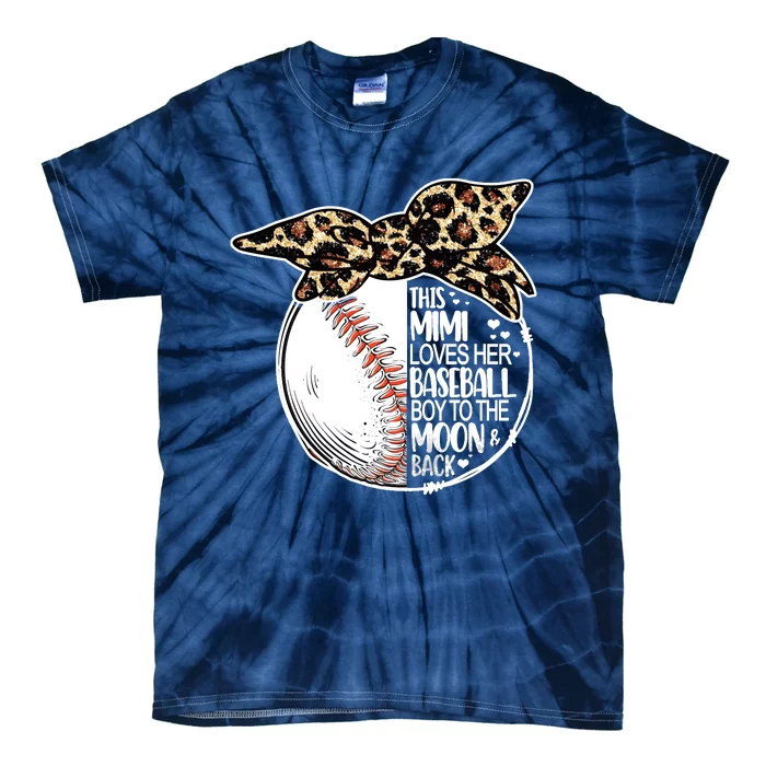 Baseball Mimi Vintage Leopard Messy Bun Long Sleeve Tie-Dye T-Shirt