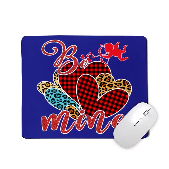 Be Mine Valentines Hearts Leopard Red Buffalo Plaid Meaningful Gift Mousepad