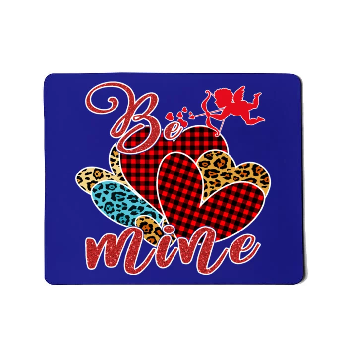 Be Mine Valentines Hearts Leopard Red Buffalo Plaid Meaningful Gift Mousepad