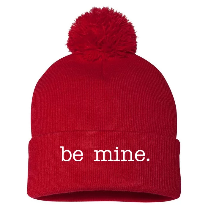 Be Mine Valentine Funny Cute Valentines Day Pom Pom 12in Knit Beanie