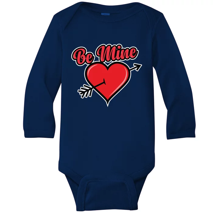 Be Mine Valentine's Day I Cute Heart I Be Mine Funny Gift Baby Long Sleeve Bodysuit