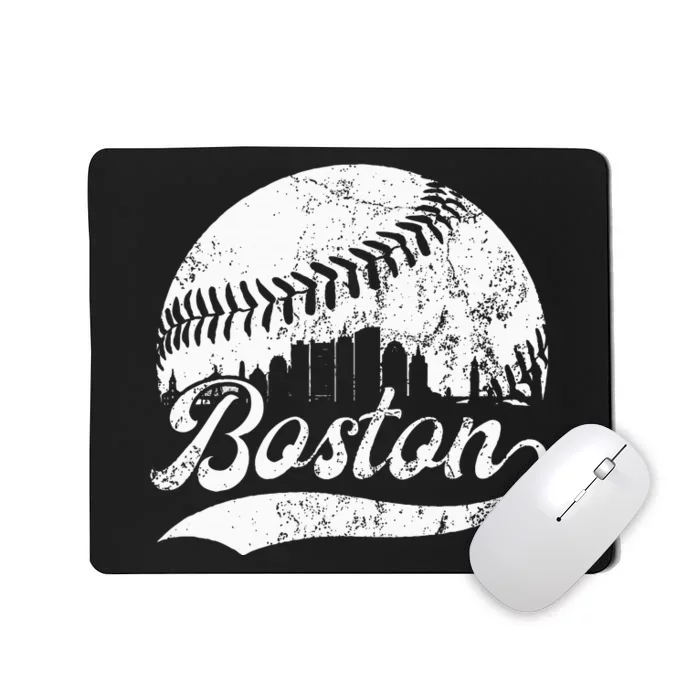 Boston Massachusetts Vintage Skyline Apparel Mousepad