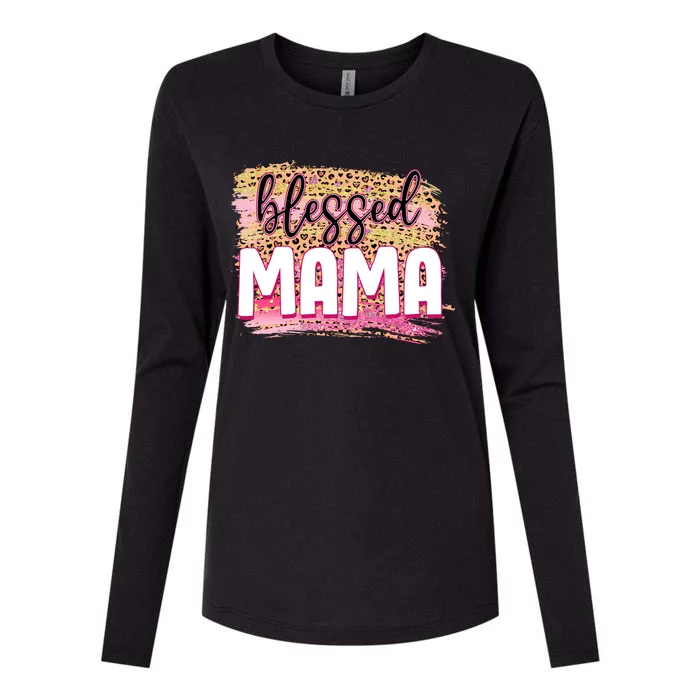 Blessed Mama Valentines Gift For Mom Mother's Day Womens Cotton Relaxed Long Sleeve T-Shirt