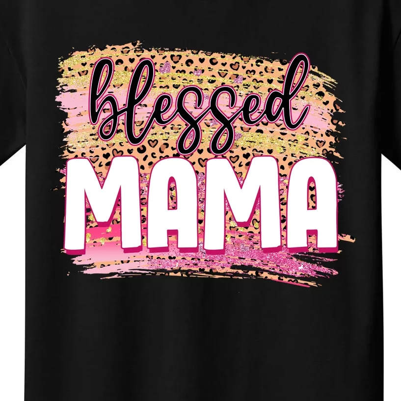 Blessed Mama Valentines Gift For Mom Mother's Day Kids T-Shirt