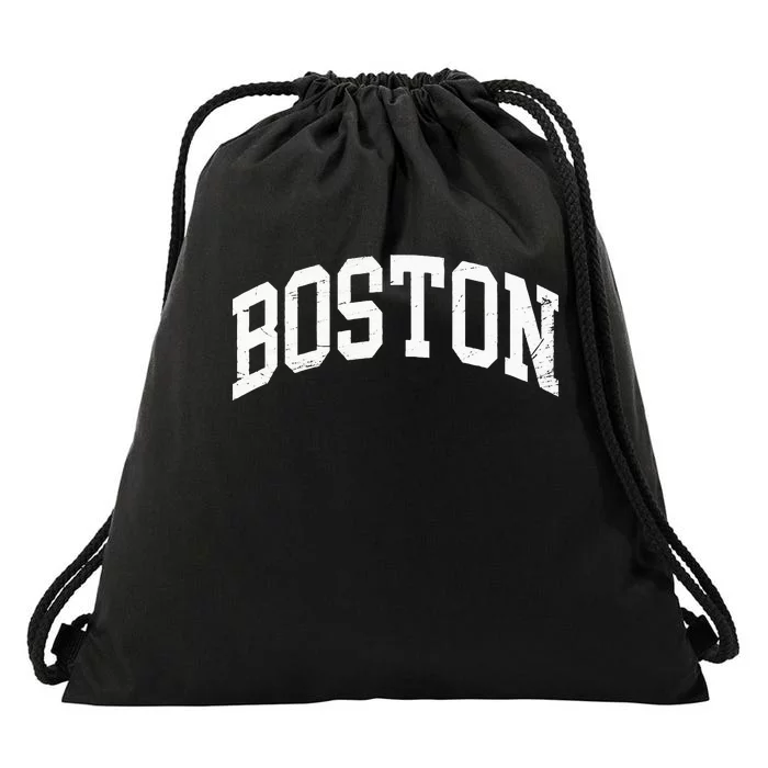 Boston Massachusetts Vintage Distressed Worn Drawstring Bag