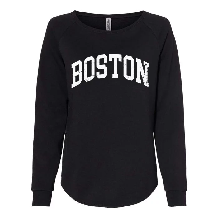 Boston Massachusetts Vintage Distressed Worn Womens California Wash Sweatshirt