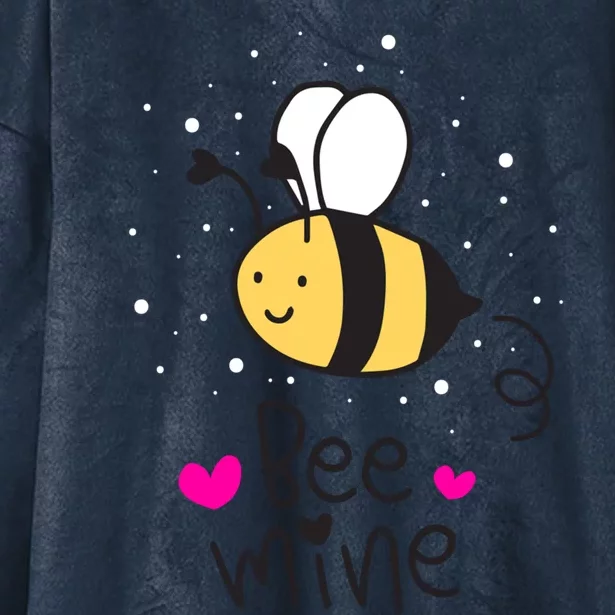 Bee Mine Valentine's Day Gift Hooded Wearable Blanket