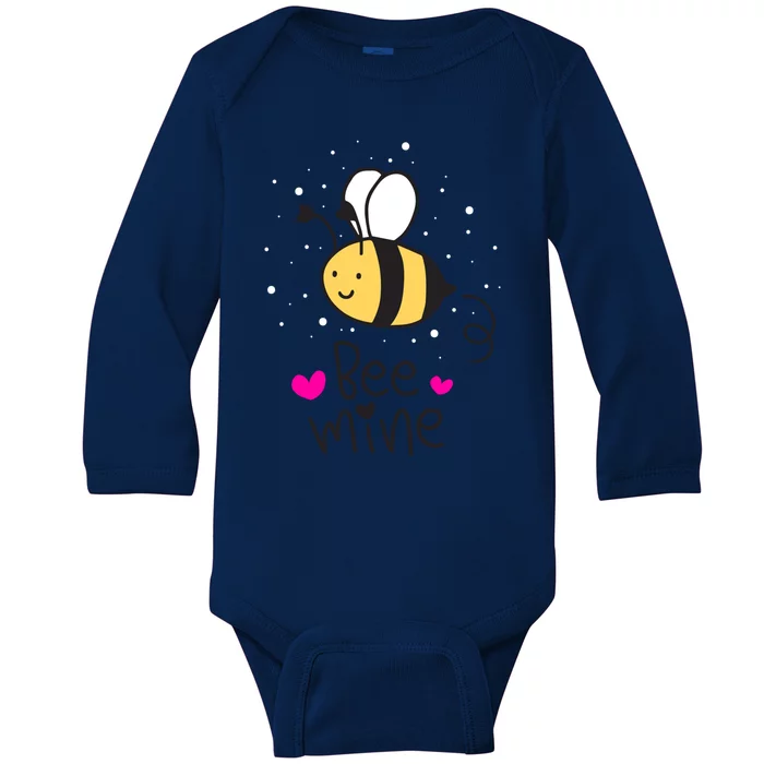 Bee Mine Valentine's Day Gift Baby Long Sleeve Bodysuit