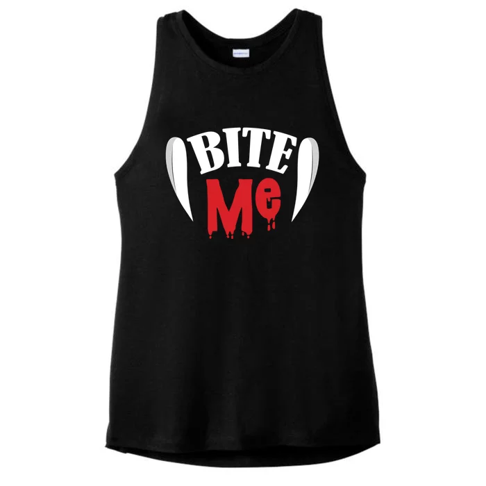 Bite Me Vampire Fang Halloween Costume Cool Gift Cool Gift Ladies Tri-Blend Wicking Tank