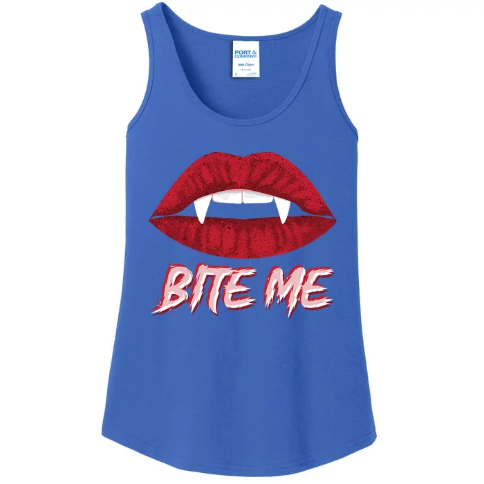 Bite Me Vampire Fangs Diy Halloween For Aspiring Dracula Funny Gift Ladies Essential Tank