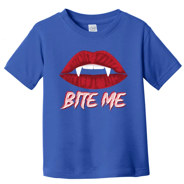 Bite Me Vampire Fangs Diy Halloween For Aspiring Dracula Funny Gift Toddler T-Shirt