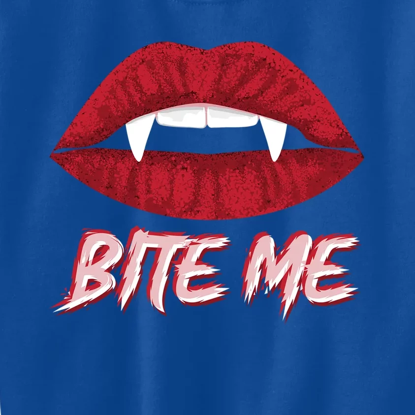 Bite Me Vampire Fangs Diy Halloween For Aspiring Dracula Funny Gift Kids Sweatshirt