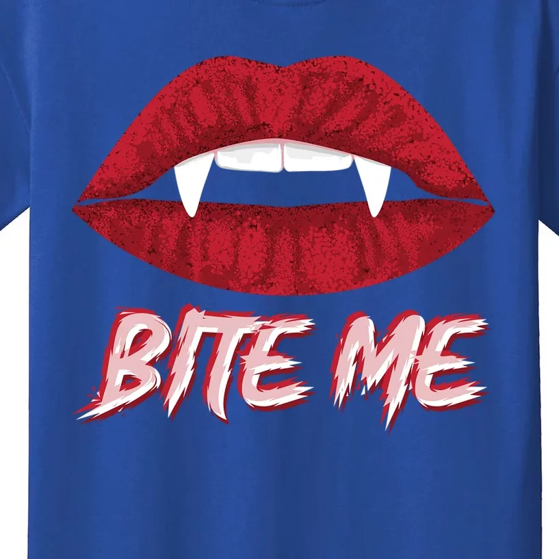 Bite Me Vampire Fangs Diy Halloween For Aspiring Dracula Funny Gift Kids T-Shirt