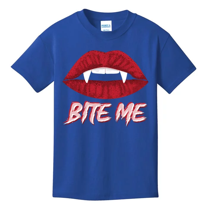 Bite Me Vampire Fangs Diy Halloween For Aspiring Dracula Funny Gift Kids T-Shirt