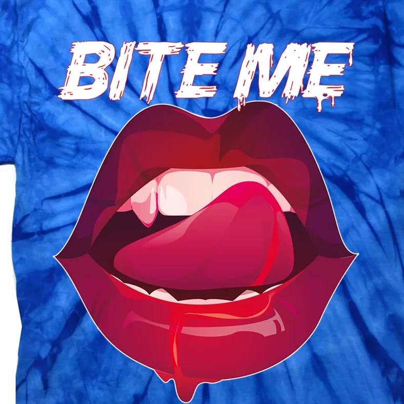 Bite Me Vampire Teeth With Rose Gift Tie-Dye T-Shirt