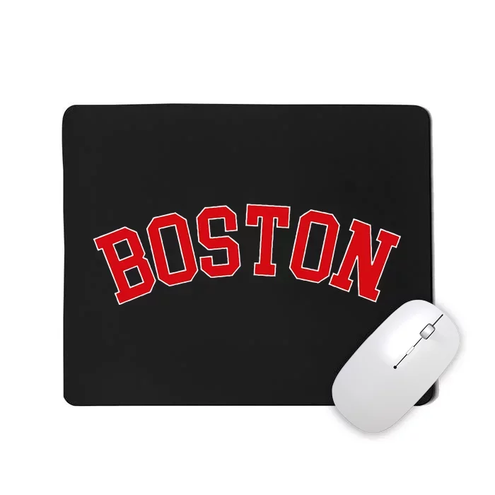 Boston Ma Varsity Style Red Text Mousepad