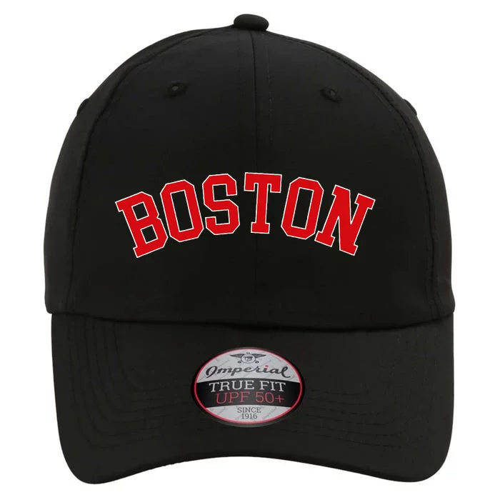 Boston Ma Varsity Style Red Text The Original Performance Cap