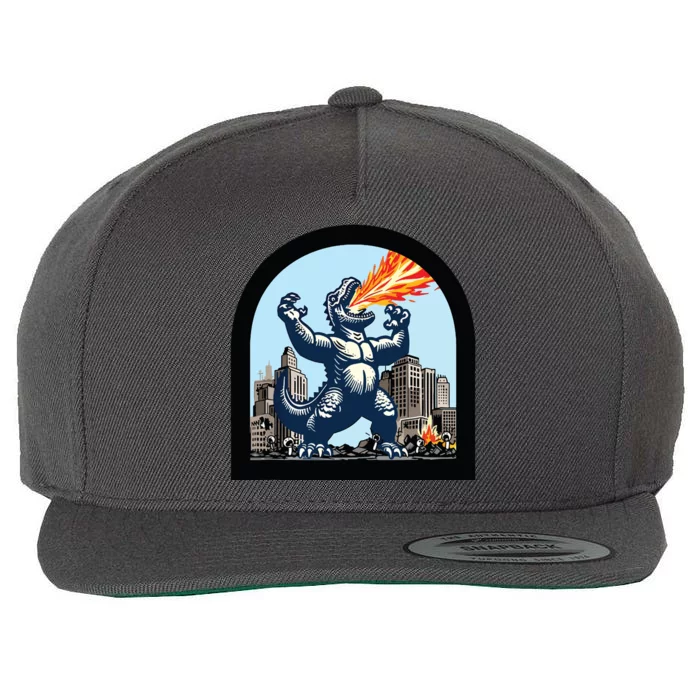 Big Monster Versus Tiny People Wool Snapback Cap