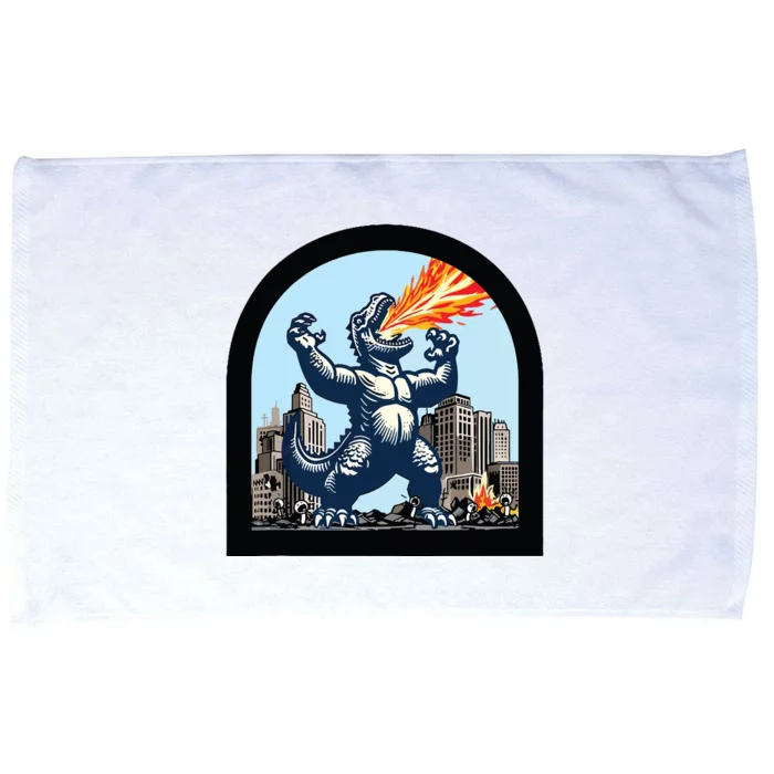 Big Monster Versus Tiny People Microfiber Hand Towel