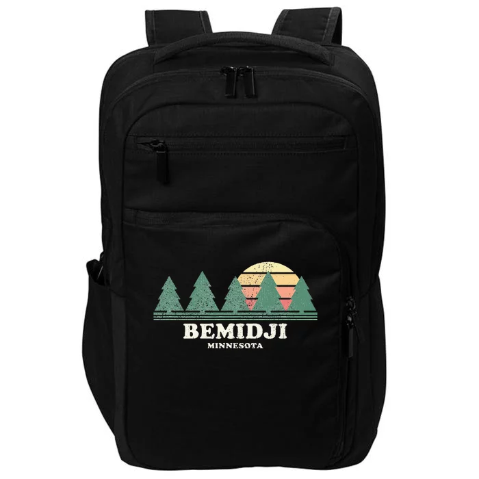 Bemidji Mn Vintage Throwback Retro 70s Design Impact Tech Backpack