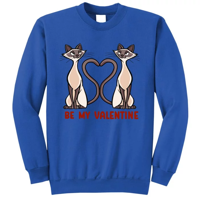 Be My Valentine Heart Tail Siamese Cat Tails Valentines Day Gift Sweatshirt