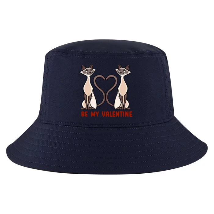 Be My Valentine Heart Tail Siamese Cat Tails Valentines Day Gift Cool Comfort Performance Bucket Hat