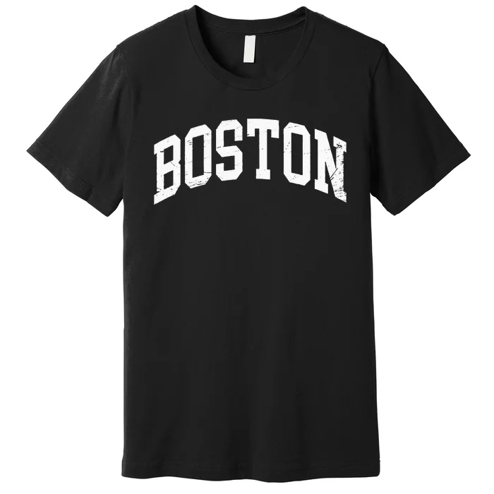 Boston Massachusetts Vintage Distressed Worn Premium T-Shirt