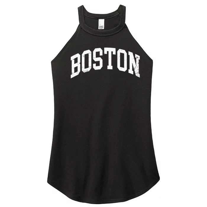 Boston Massachusetts Vintage Distressed Worn Women’s Perfect Tri Rocker Tank