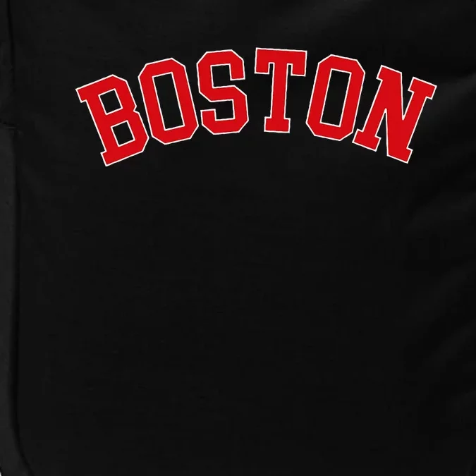 Boston Ma Varsity Style Red Text Impact Tech Backpack