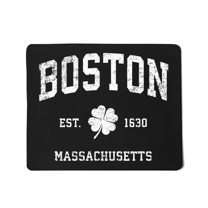 Boston Massachusetts Vintage Shamrock Sports Mousepad