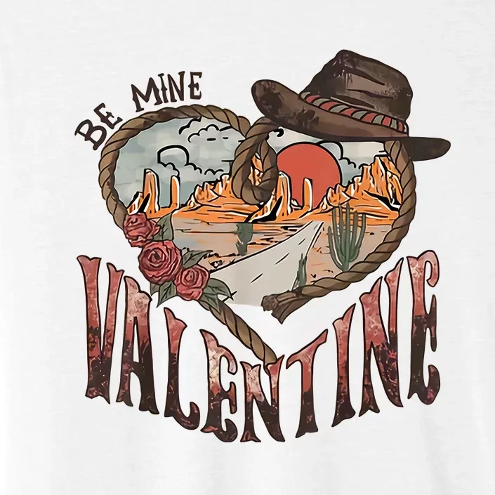 Be Mine Valentine Western Valentines Day Retro Groovy Cowboy Cowgirl ChromaSoft Performance T-Shirt