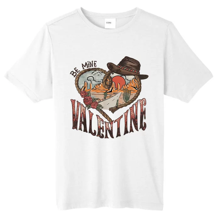 Be Mine Valentine Western Valentines Day Retro Groovy Cowboy Cowgirl ChromaSoft Performance T-Shirt