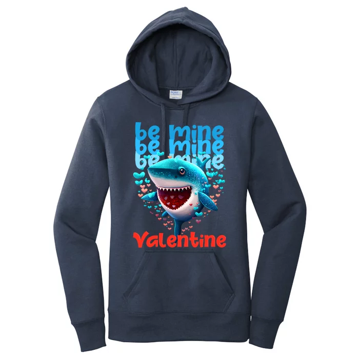 Be Mine Valentine Shark Valentine's Day Meaningful Gift Women's Pullover Hoodie