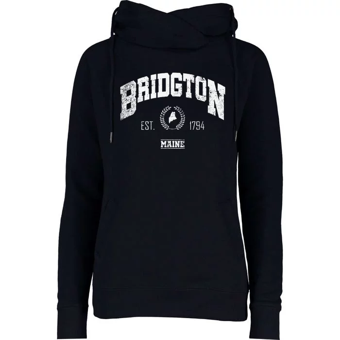 Bridgton Memaine Vintage Throwback Womens Funnel Neck Pullover Hood