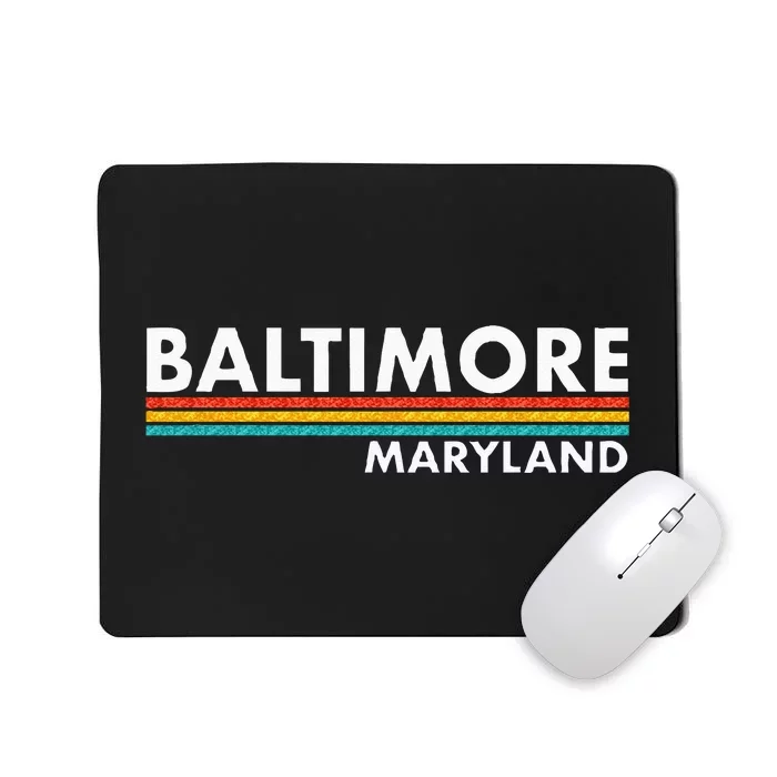 Baltimore Maryland Vintage Retro Stripes Mousepad