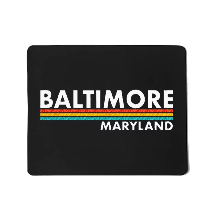 Baltimore Maryland Vintage Retro Stripes Mousepad