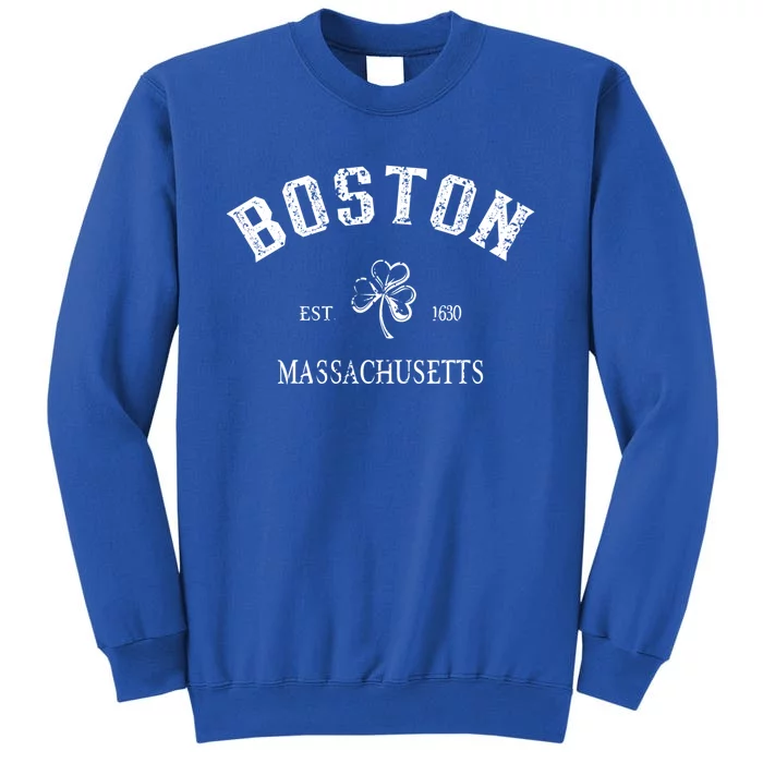 Boston Massachusetts Vintage Shamrock Sport St Patrick's Day Gift Tall Sweatshirt