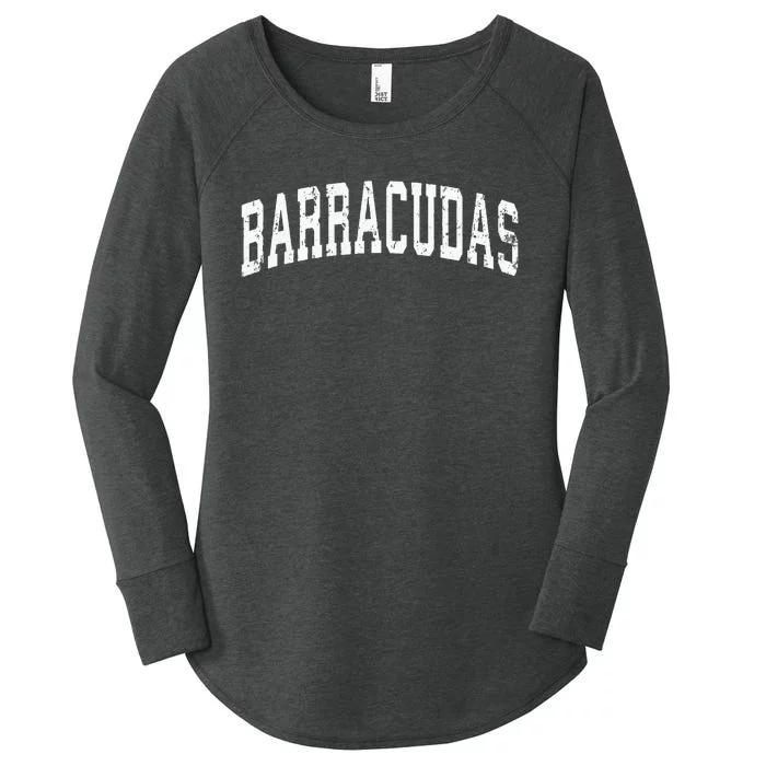 Barracudas Mascot Vintage Athletic Sports Name Design Women's Perfect Tri Tunic Long Sleeve Shirt