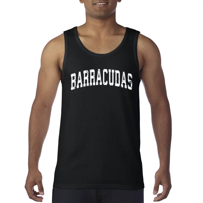 Barracudas Mascot Vintage Athletic Sports Name Design Tank Top